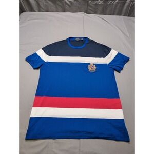 Polo Ralph Lauren Mens Classic Fit Rugby Lightweight Polo Blue Stripe Crest Sz M